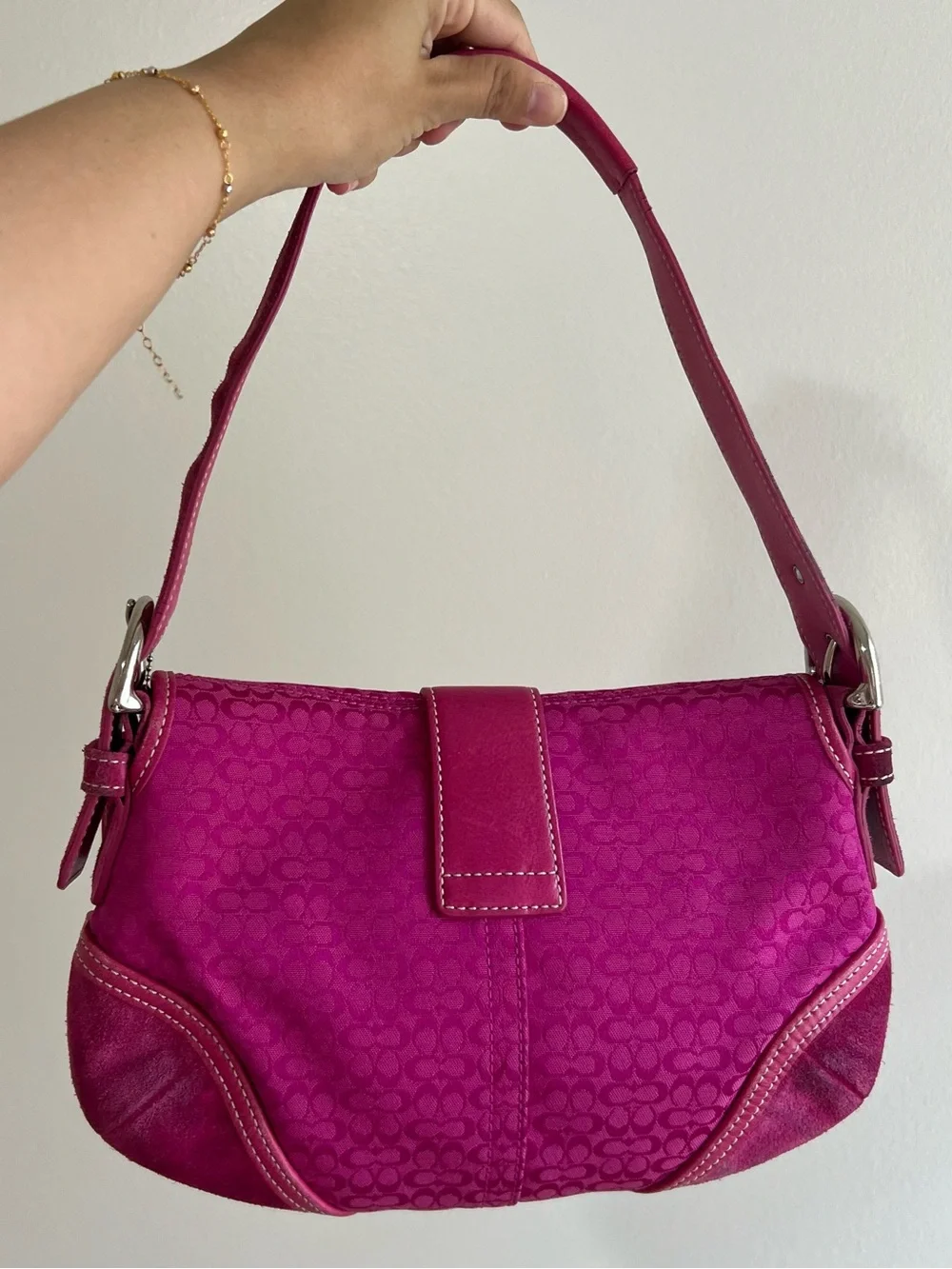 Vintage Coach Soho Small Signature Flap Shoulder Bag